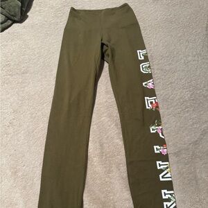 PINK Victoria's Secret Kids Leggings with Floral LOVE Design